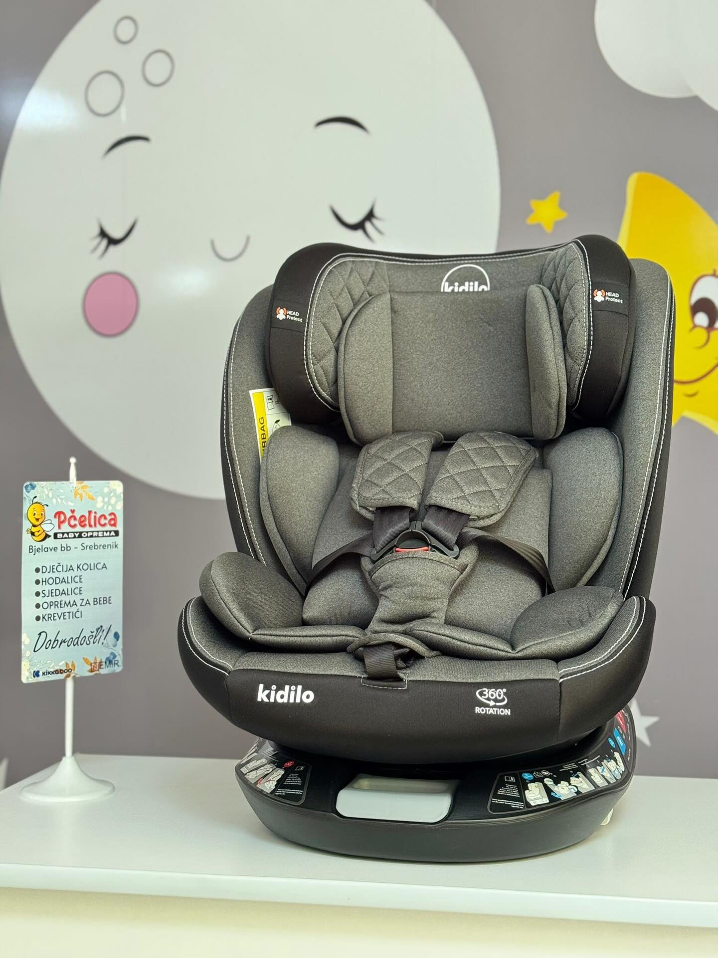 Pčelica Kidilo autosjedalica, Dark Grey