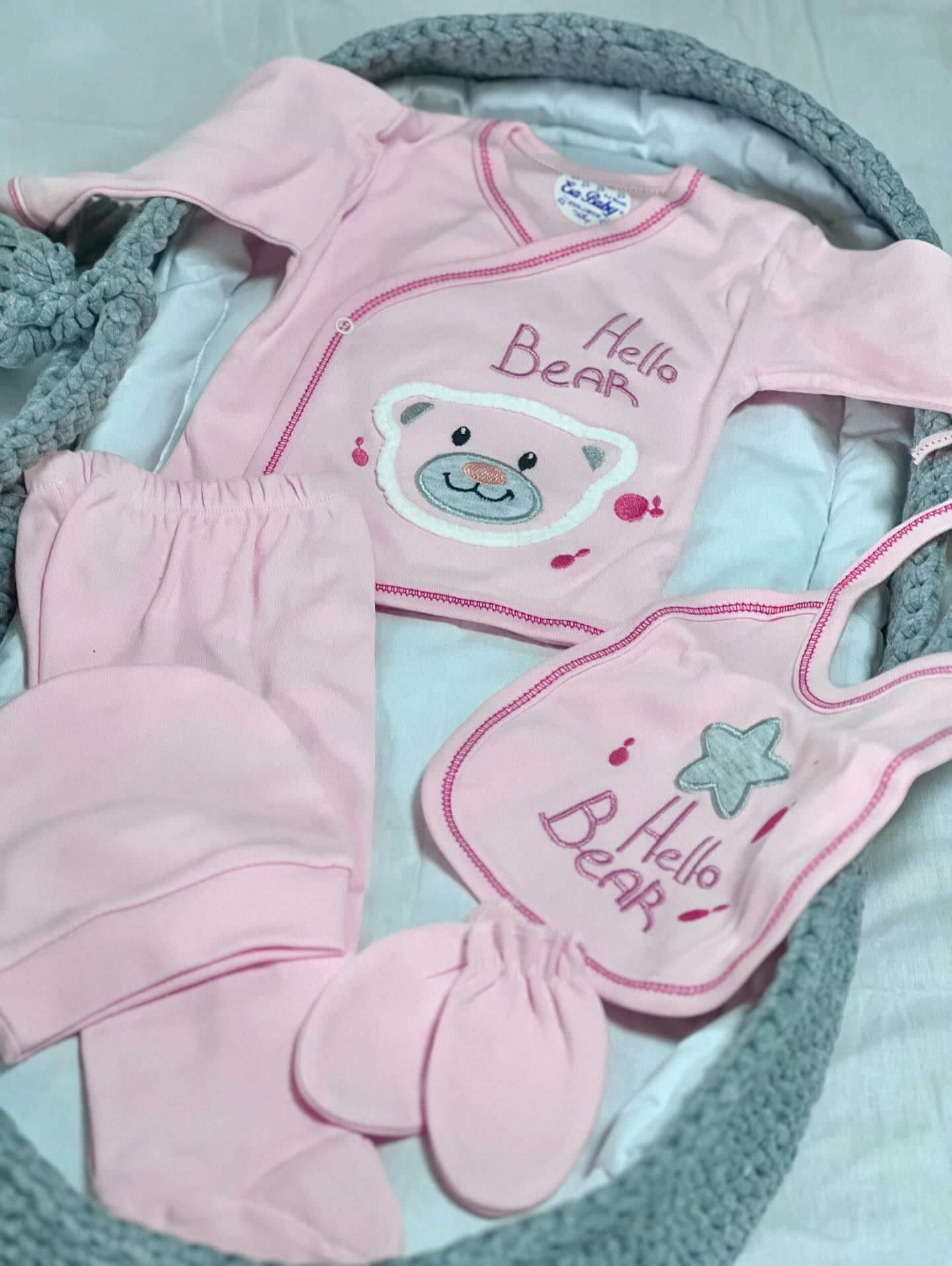 Esa set odjeće 5/1, Hello Bear/Pink