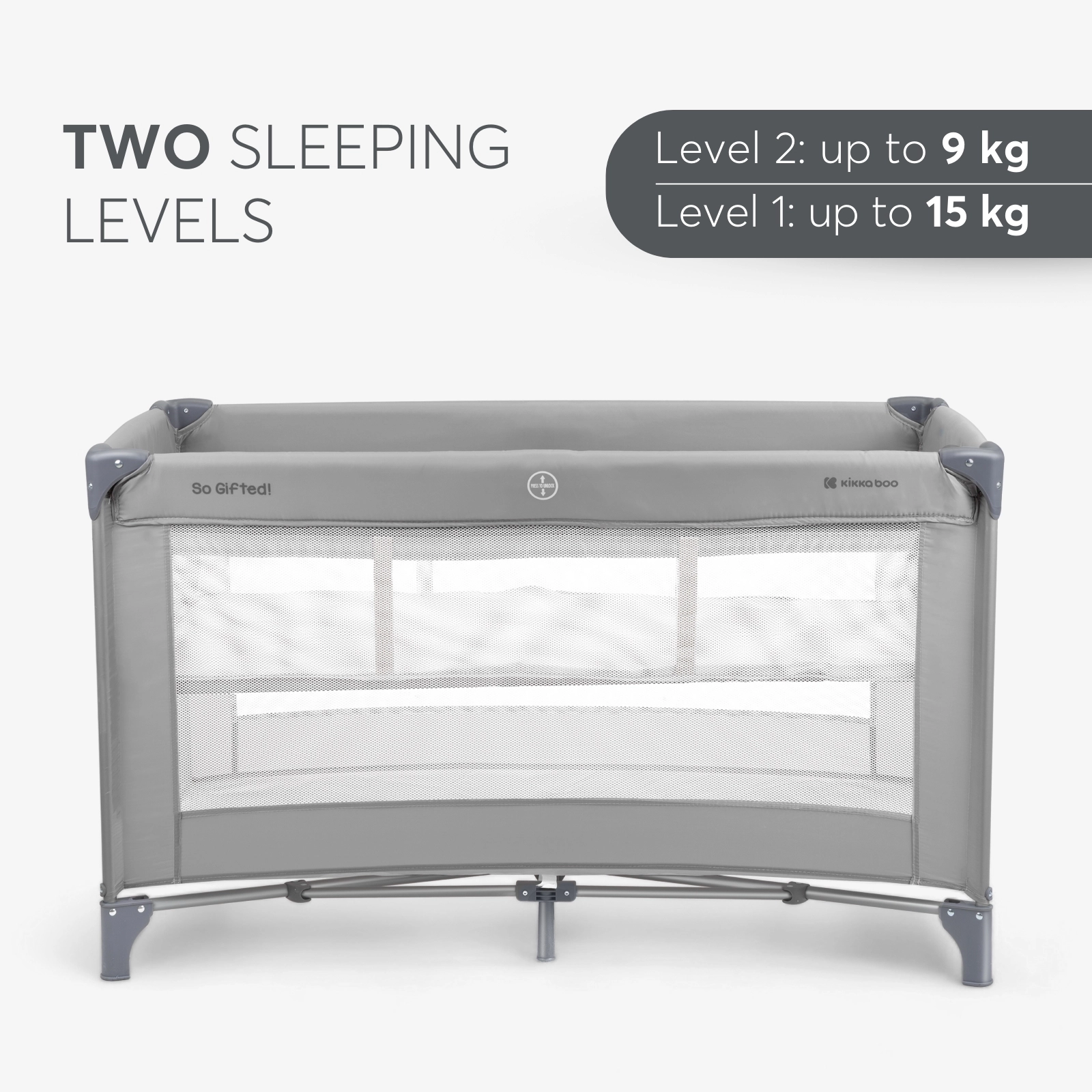 Kikka boo vikend krevet So Gifted, 2 nivoa, Grey