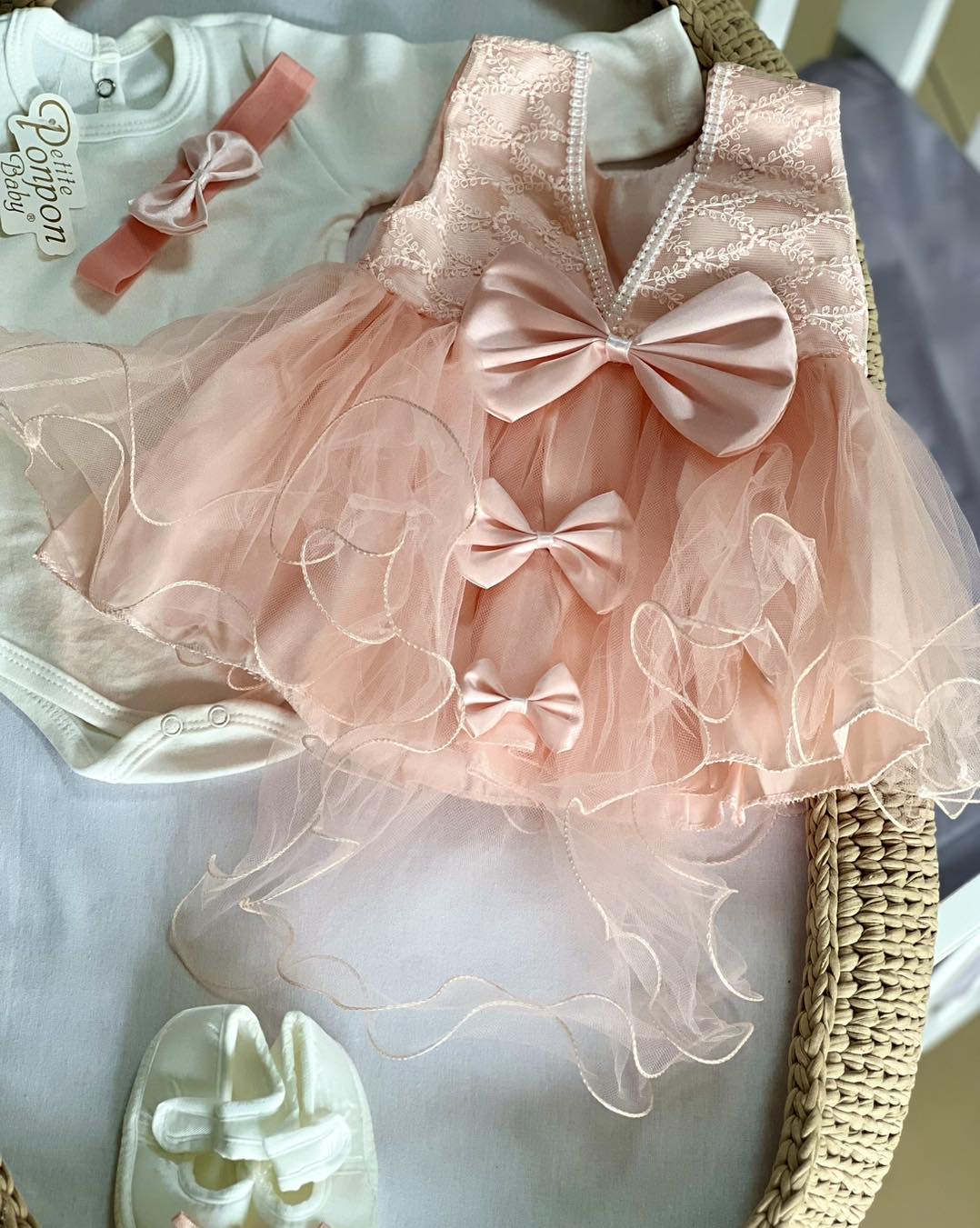 Svečani set za djevojčice, Peach color