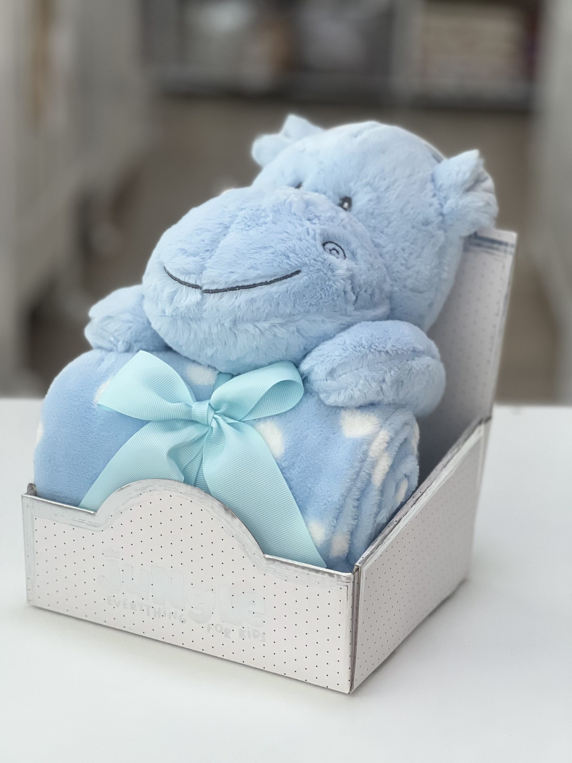 Set dekica s igračkom, Hippo Blue