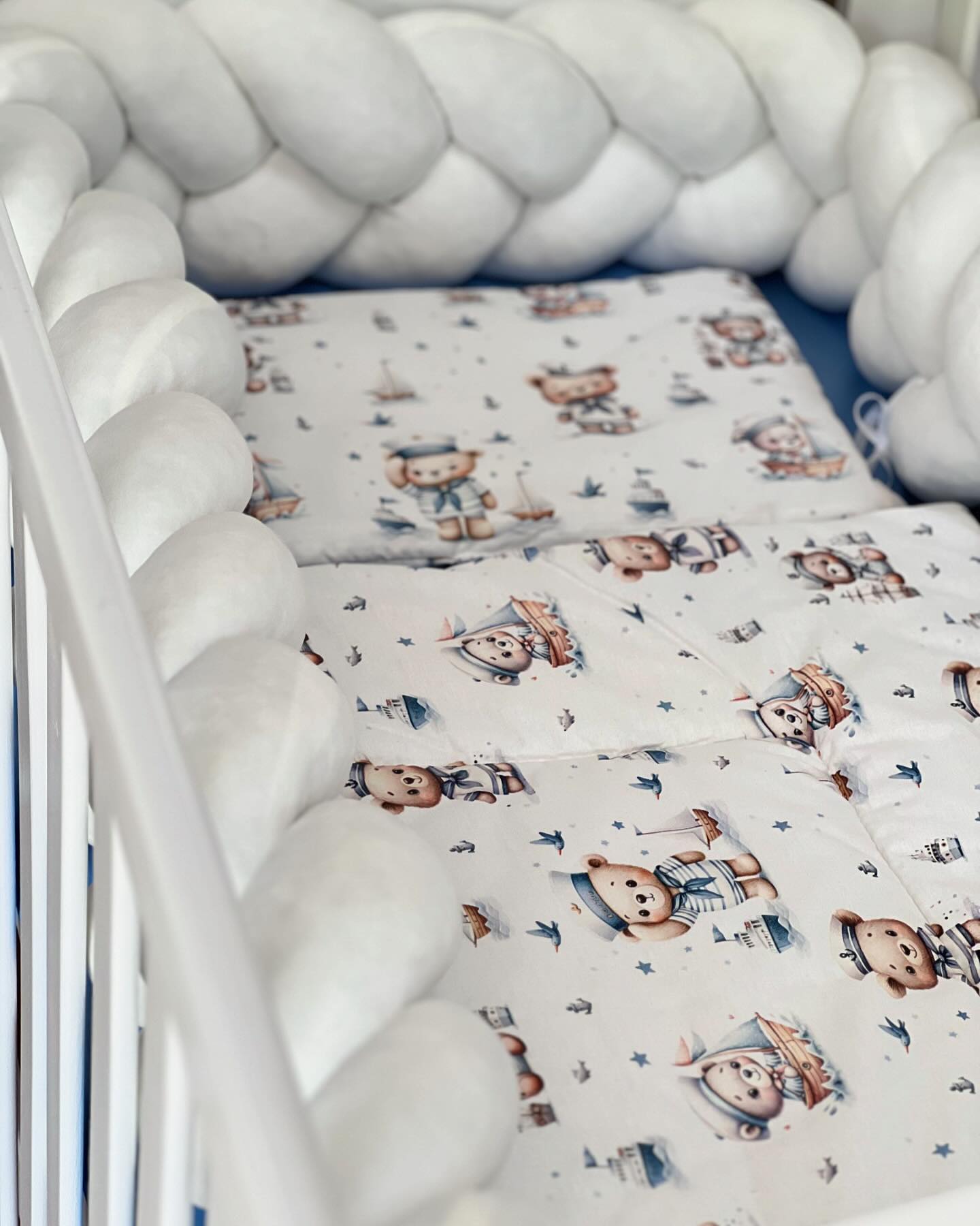 Pčelica ogradica sa plišanom pletenicom/sailor teddy, blue