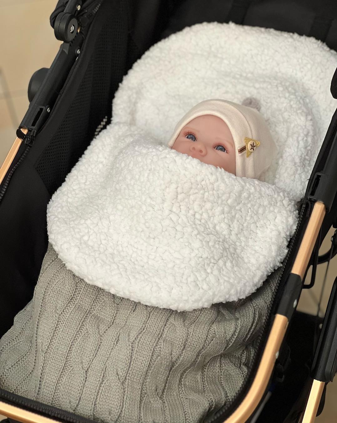 Topla vreća za kolica/nosiljku, Siva