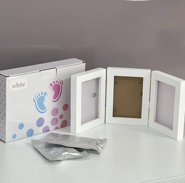 Okvir za fotografije i otisak stopala/šake, White