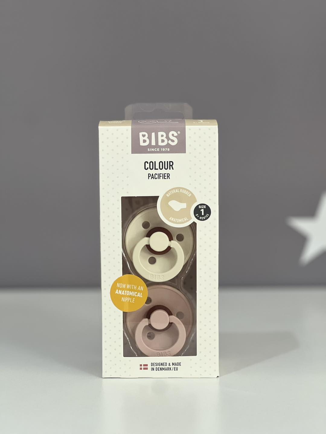 Bibs duda Anatomical Ivory/BLush,vel.1