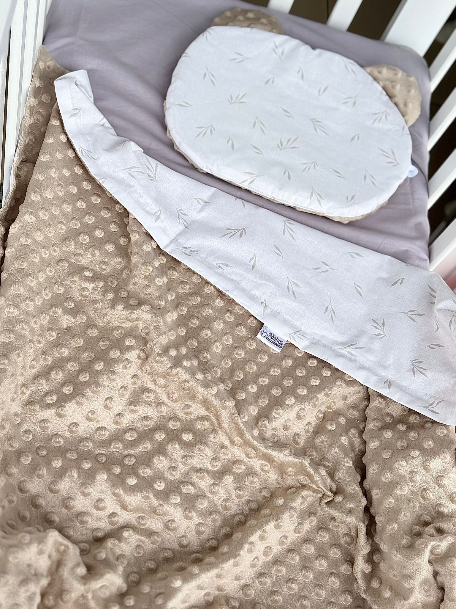 Minky set dekica i jastuk, Soft Beige