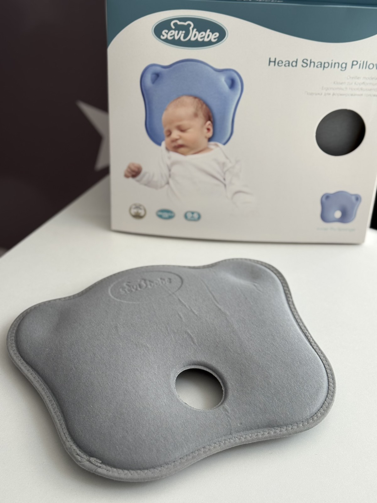 Anatomski jastuk za bebe / Grey