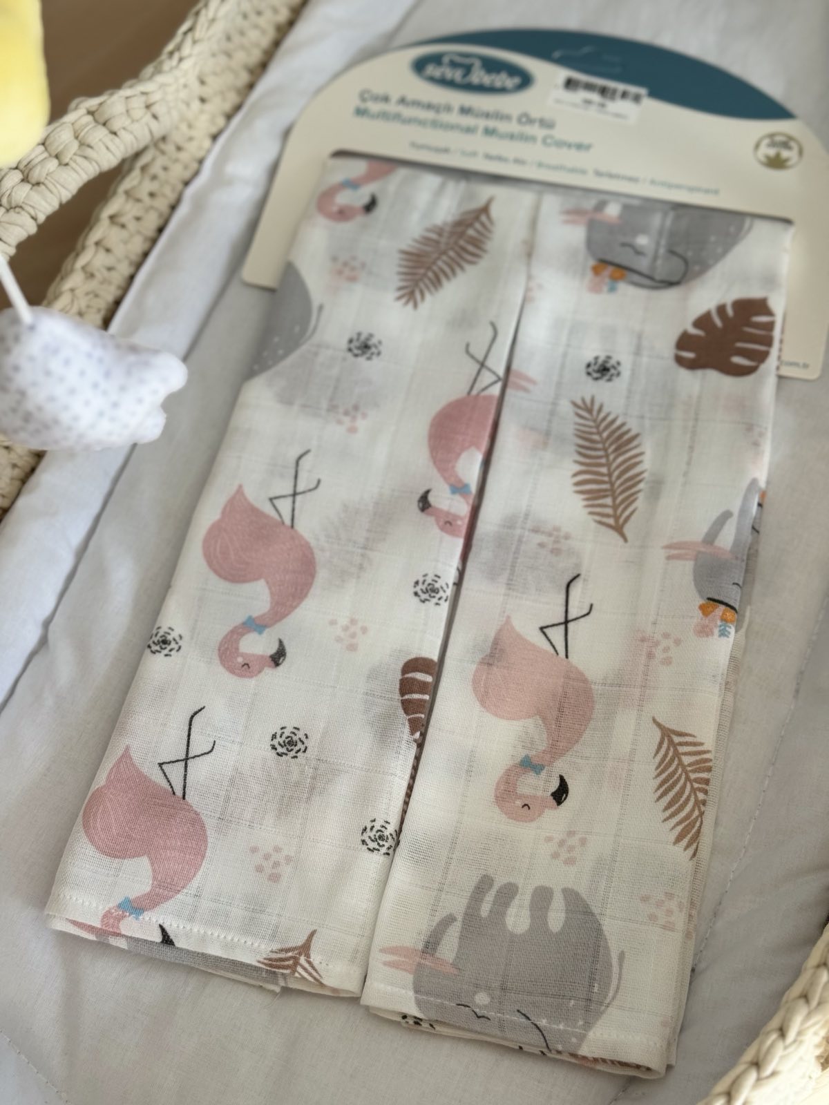 Povoj od tetra muslina 2/1 / Flamingo