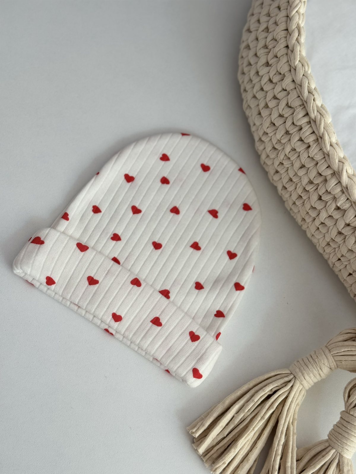 Dječije pamučne kapice / White Hearts