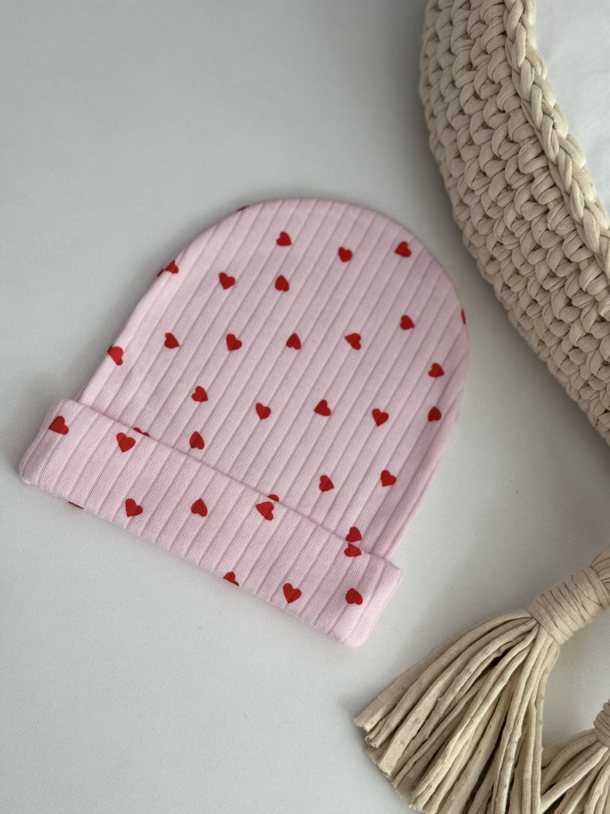 Dječije pamučne kapice / Pink Hearts