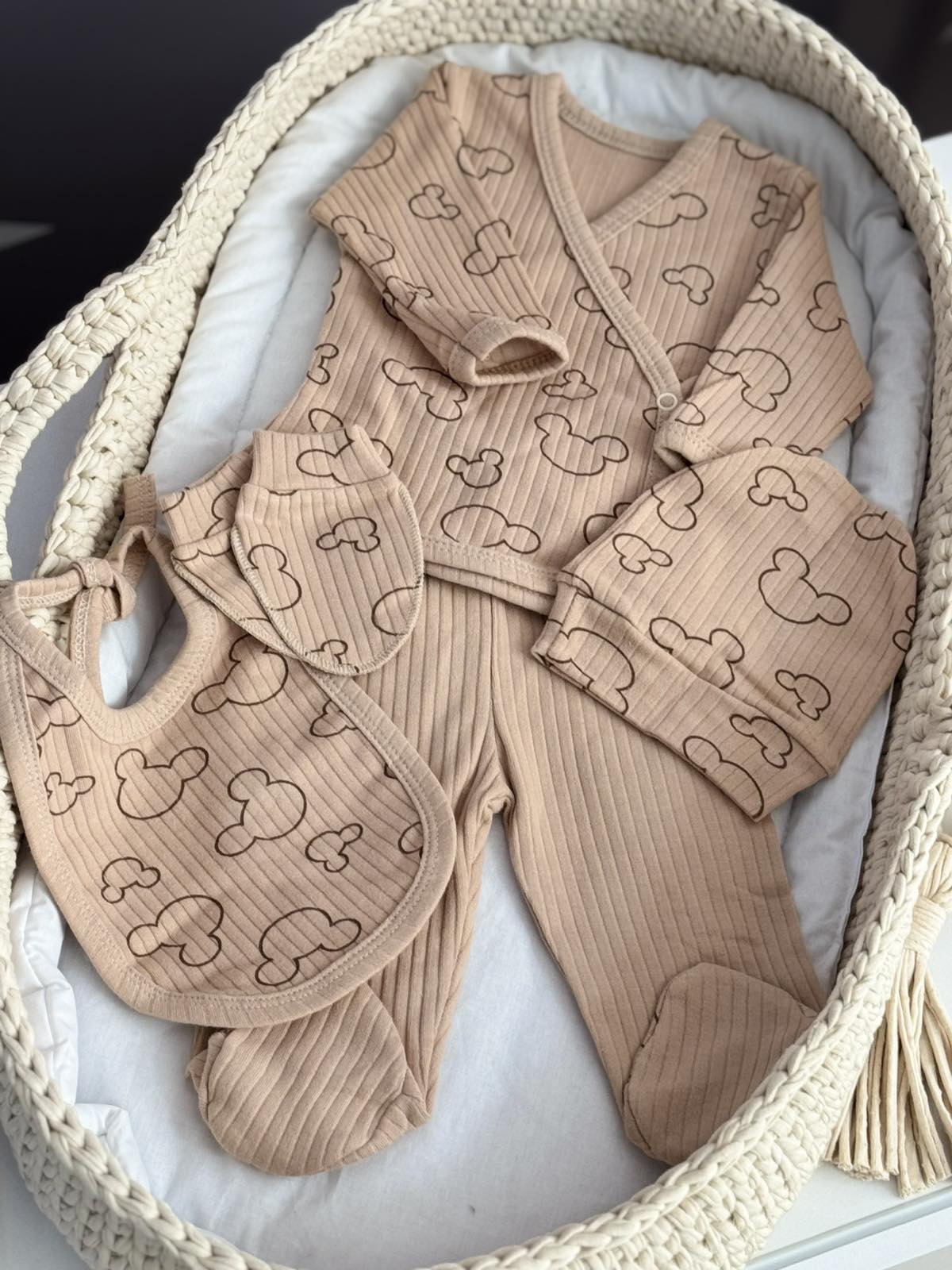 Pamučni baby set 5/1 / Brown Minnie