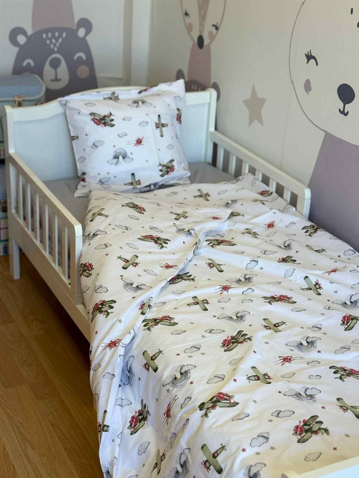 Dječija posteljina 3/1 / Green Airplane