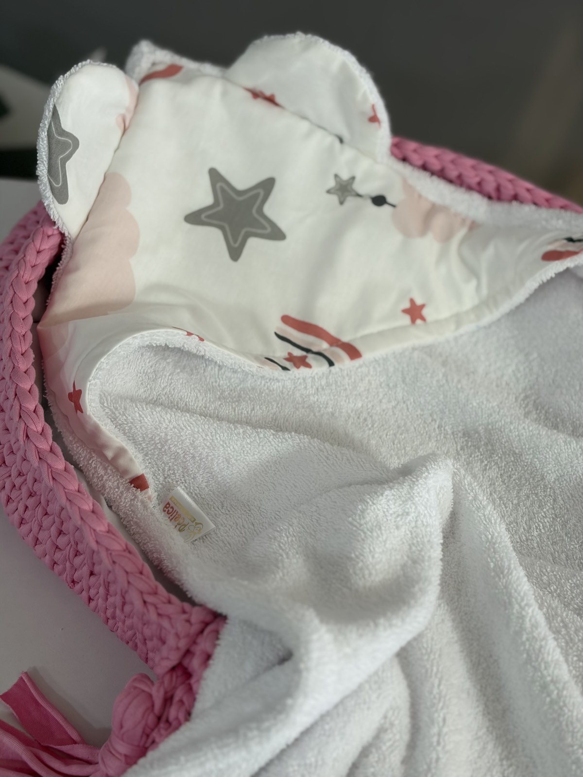 PČELICA PEŠKIR ZA BEBE/rainbow, pink