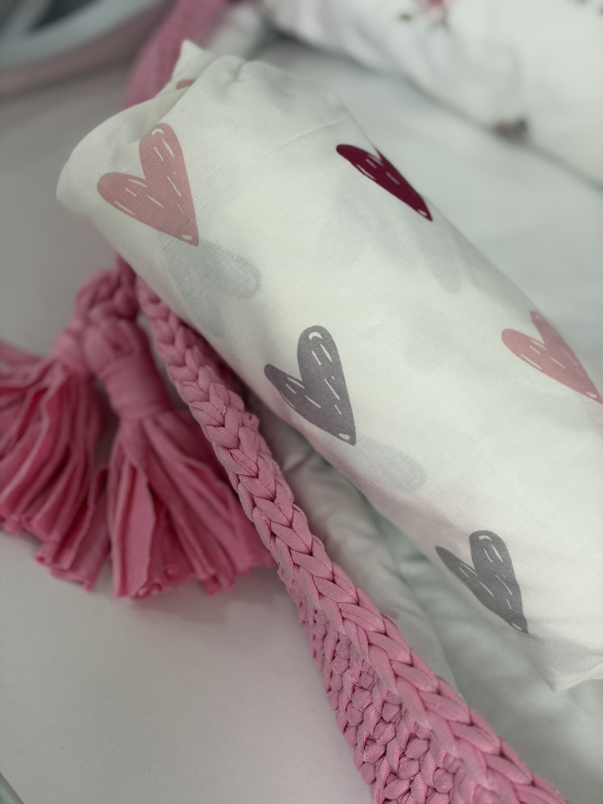 PČELICA PLAHTA NA GUMU/love hearts,pink