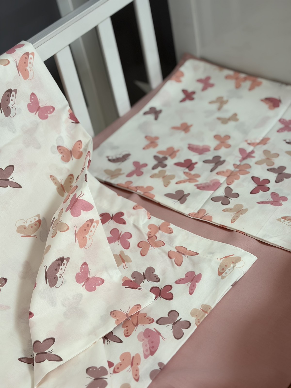 PČELICA SET POSTELJINE/butterfly,pink