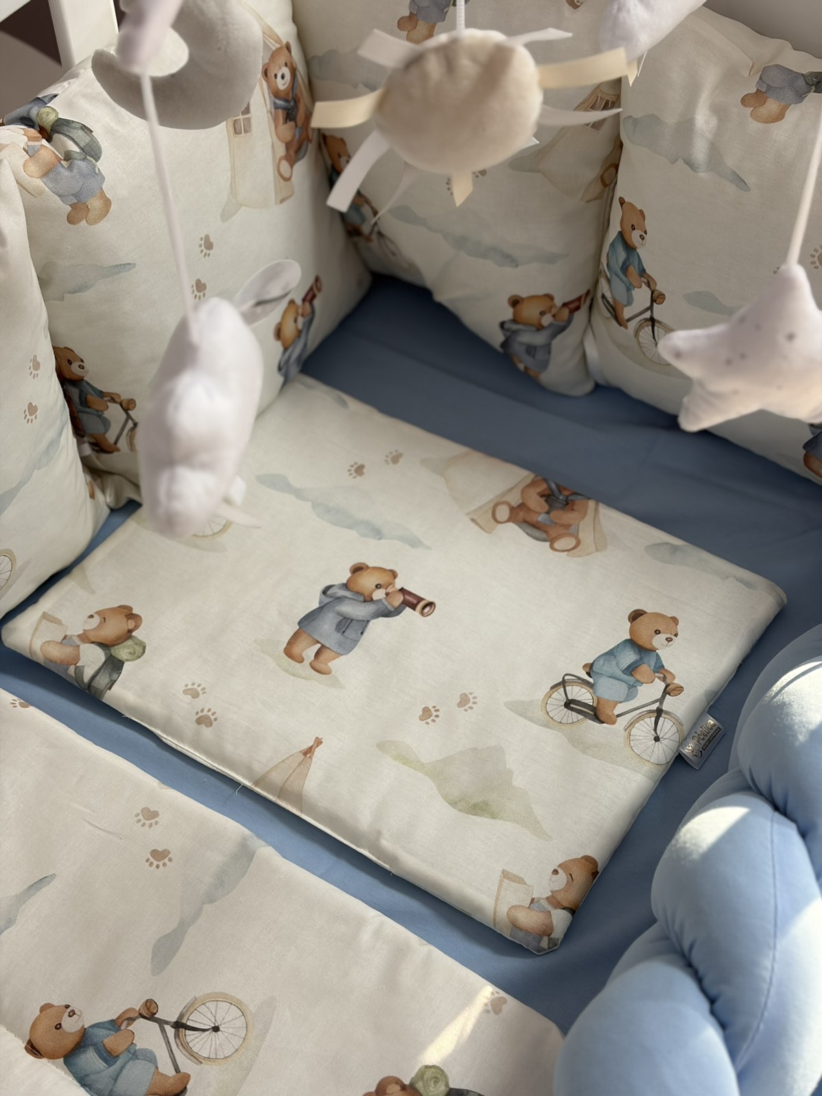 PČELICA BABY OGRADICA SA POSTELJINOM /little gentleman,blue