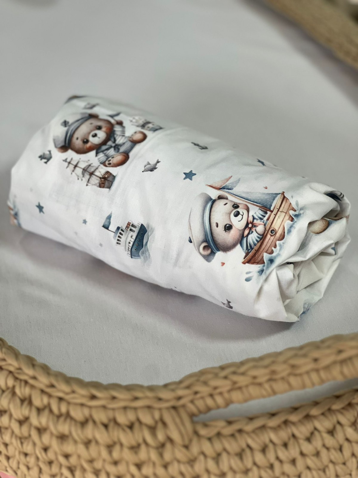 PČELICA PLAHTA NA GUMU/sailor teddy,blue 160*70