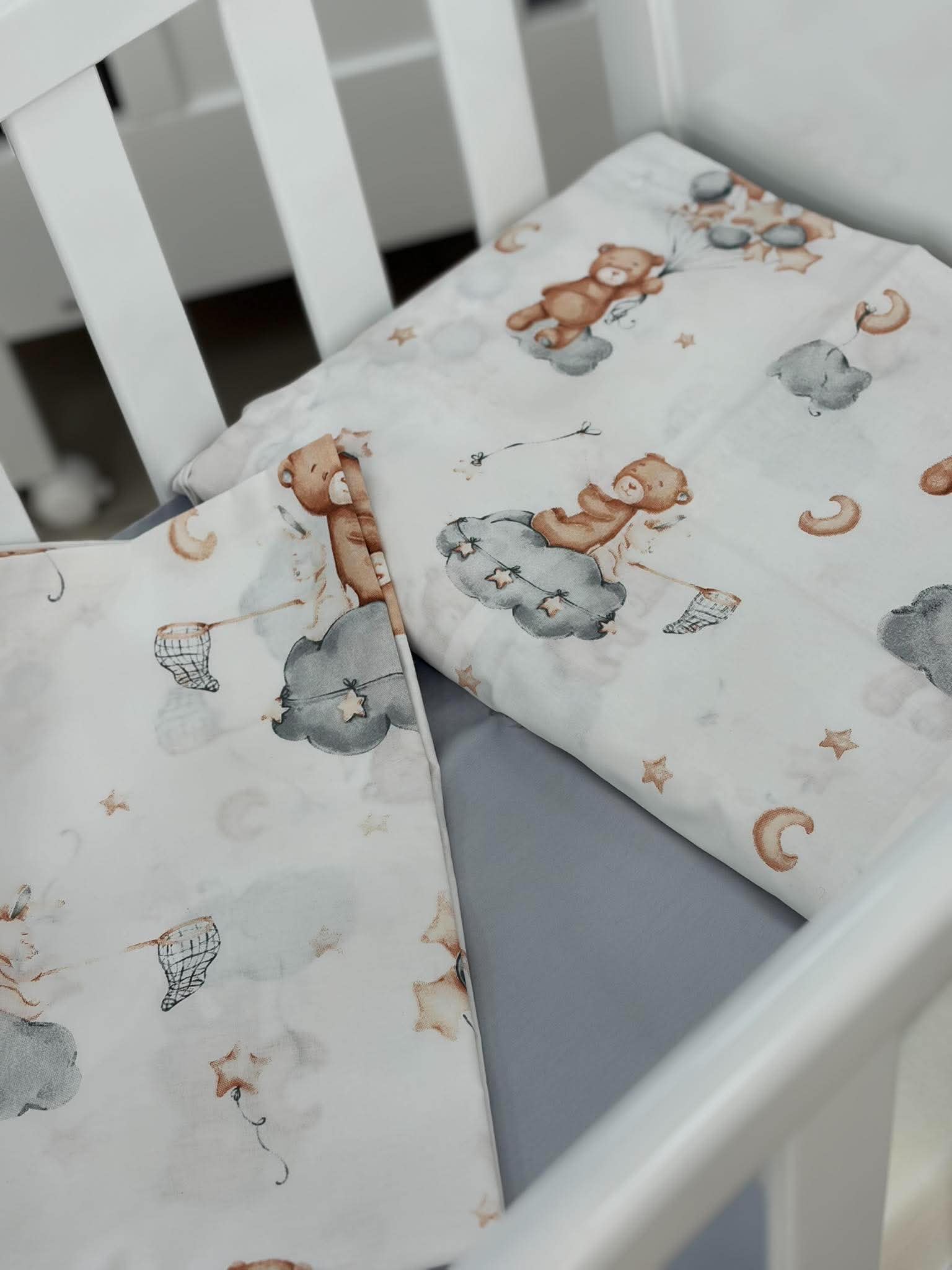 PČELICA SET POSTELJINE/bear and balloons,beige
