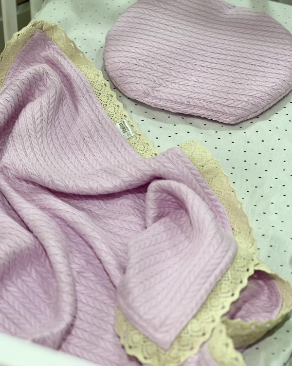 Pčelica set od pletiva sa čipkom, Pink