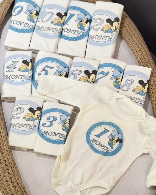 Godišnji set bodića 12 kom, Mickey