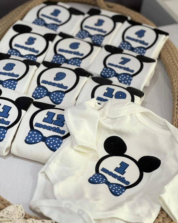 Godišnji set bodića 12 kom, Mickey Mouse