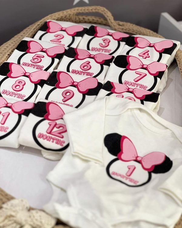 Godišnji set bodića 12 kom, Minnie Mouse
