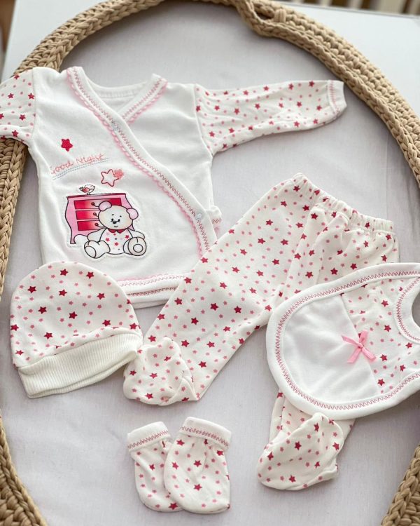 Set odjeće 5/1, Bear/stars pink