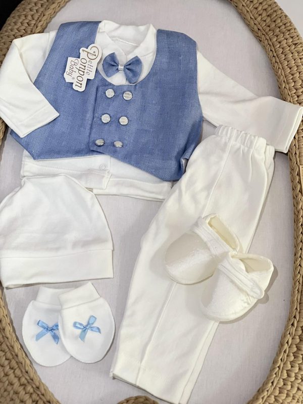 Svečani set za dječake "PonPon" za iznošenje iz bolnice, Blue