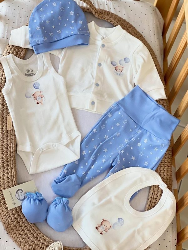 Set za bebu 6/1, Teddy and Ballons, Blue