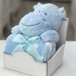 Set dekica s igračkom, Hippo Blue