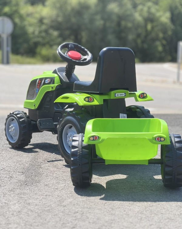 Traktor na pedale sa prikolicom, Green
