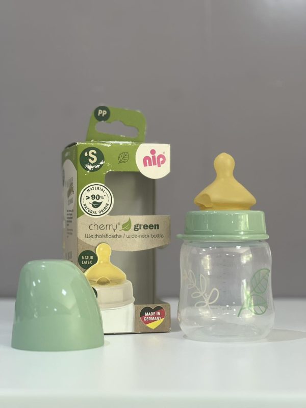 Nip flašica široko grlo, 150 ml, 0+, Cherry Green, Green