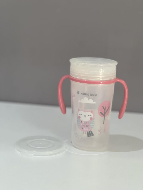 Kikka boo čaša nepropusna, 360 stepeni, 300 ml, Pink