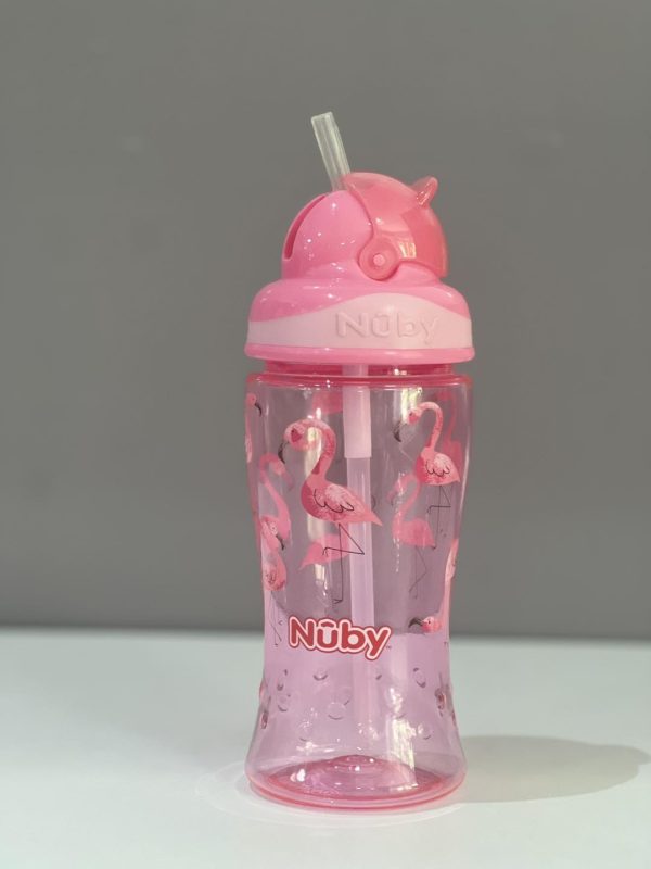 Nuby flašica sa slamkom, 360 ml, Pink