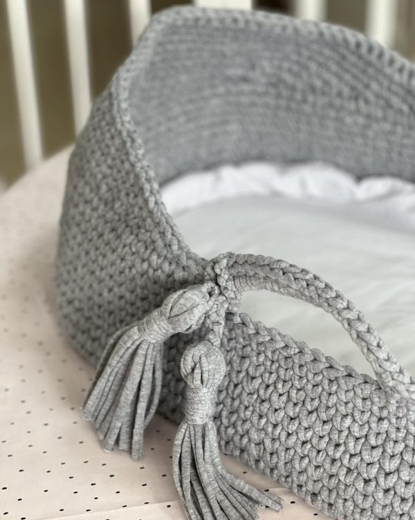 Pletena korpa za držanje bebe, Grey